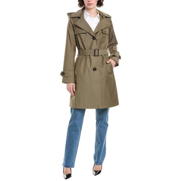 Sam Edelman Jackets & Blazers - Sam Edelman Womens  Trench Coat, Green